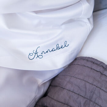 Personalised Embroidered Long Satin Pyjamas, 2 of 5