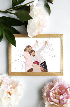 Custom Bridesmaids Best Friend Line Art Colour Portrait, 8 of 9