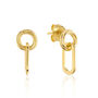 Bramerton Gold Plated Heritage Rectangle Earrings, thumbnail 3 of 4