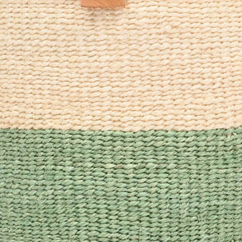 Wilaya: Green Colour Block Woven Basket, 6 of 10
