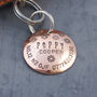 Dog ID Tag. Personalised Domed Copper Disc With Flowers, thumbnail 1 of 10