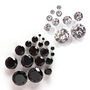 Sterling Silver Round Clear Or Black Cz Stud Earrings, thumbnail 1 of 9