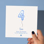 Personalised Blue Balloon 4th Birthday Card For Boys, thumbnail 2 of 6