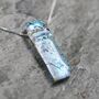 Silver Blue Sparkling Glass Sterling Silver Necklace, thumbnail 1 of 11