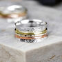 Personalised Sterling Silver Floral Trio Spinner Ring, thumbnail 4 of 10