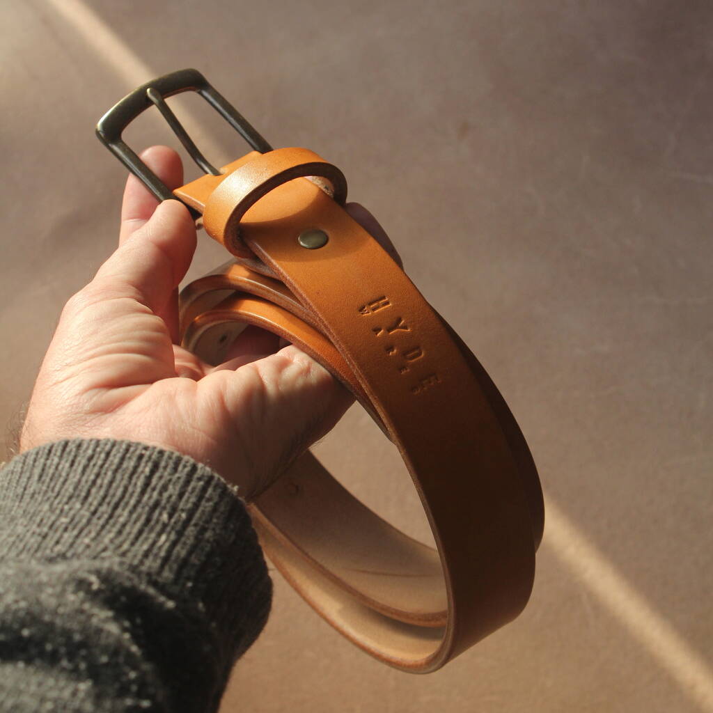 Personalised Leather Belt In Tan, 1 of 10