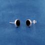 Black Onyx Greek Mythology Unisex Stud Earrings, thumbnail 1 of 11