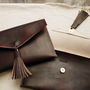 'Hidden Message' Leather Tassel Clutch, thumbnail 4 of 9
