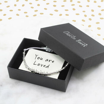 Sterling Silver You Are Loved Morse Code Bracelet, 2 of 4