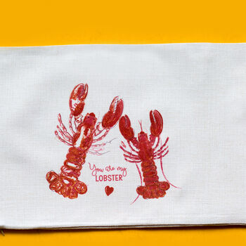 Romantic Lobster Personalised Rectangular Cushion, 4 of 4