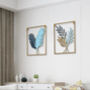 Subtle Soft Shades Of Blue And Gold Wall Art Decor, thumbnail 6 of 11