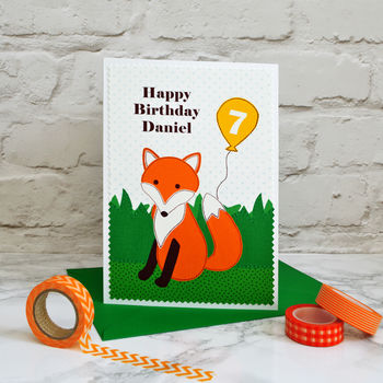 'Fox' Personalised Childrens Birthday Card, 3 of 3