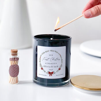 Our First Christmas Engaged Candle Gift, 8 of 10