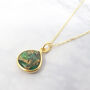 Emerald May Birthstone Minimalist Gold Plated Necklace, thumbnail 1 of 4