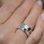 Garnet January Birthstone Ring Textured Sterling Silver, thumbnail 5 of 8