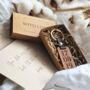 Personalised Couples Engraved Walnut Keyring, thumbnail 1 of 5