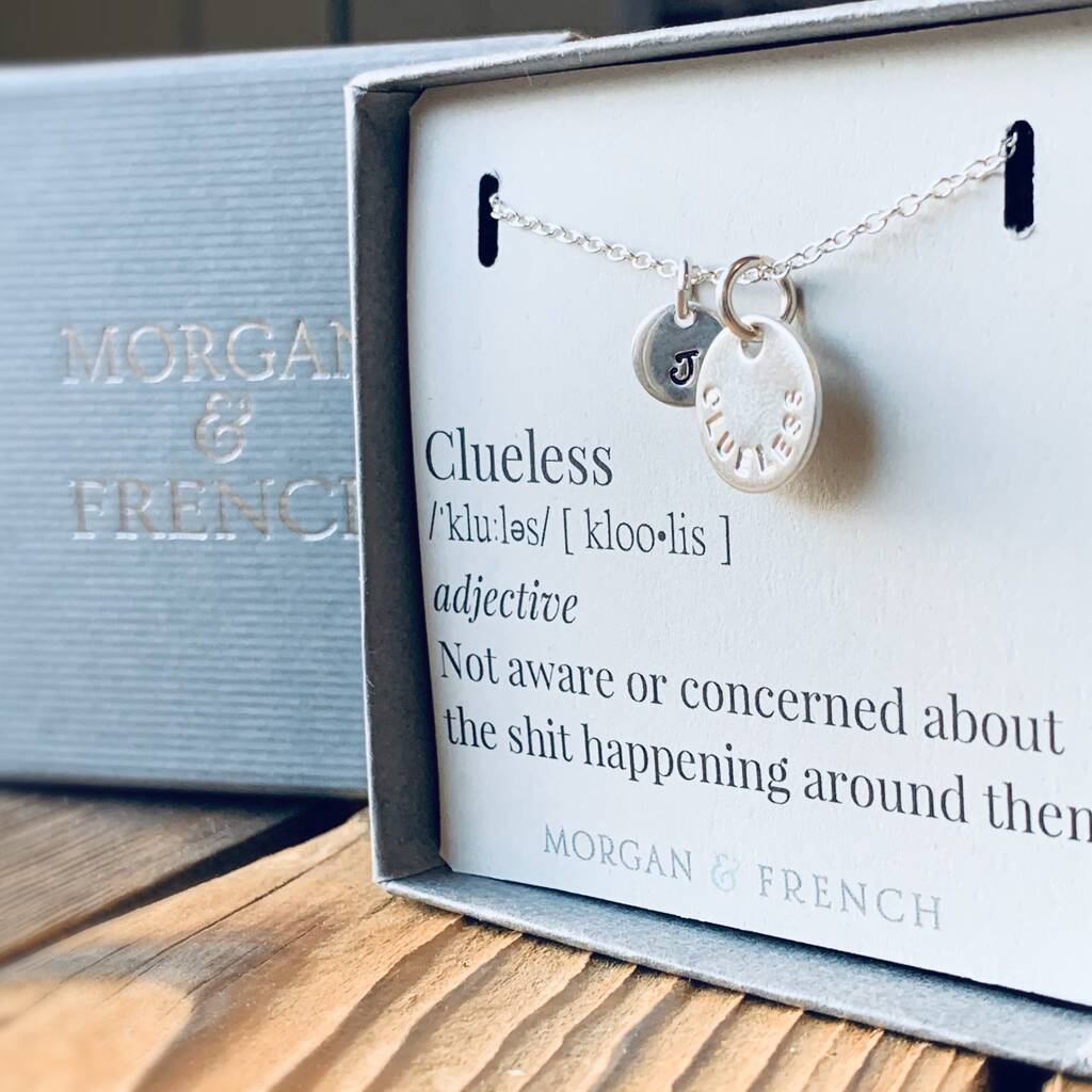 Definition Of… Clueless. Personalised Letter Necklace By