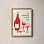 On Wednesdays We Drink Rosé Illustrated Wine Print, thumbnail 3 of 6
