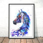 Blue Horse By Katherine Williams Fine Art Print, thumbnail 1 of 3