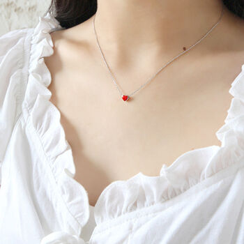 Sterling Silver Tiny Heart Pendant Necklace, 2 of 4