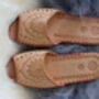 Open Toe Woman's Leather Slippers By Onaie, thumbnail 5 of 5