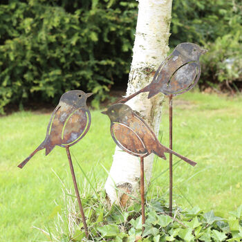 Rusty Robin Garden Art. Iron Garden Ornament, 4 of 6