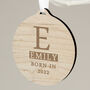 Personalised Initial Round Wooden Decoration, thumbnail 2 of 4
