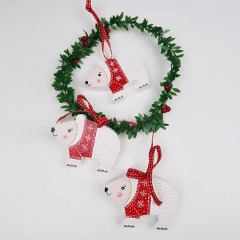 Polar Bear In Festive Jumper Christmas Tree Decoration, 8 of 8