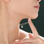 Genuine Rainbow Moonstone Oval Necklace, thumbnail 4 of 11