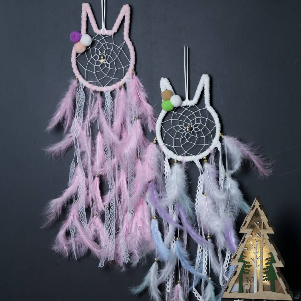 Bunny Rabbit Pastel Dream Catcher Decor By GY Studios