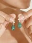 Teardrop Malachite Sterling Silver Dangle Earrings, thumbnail 2 of 9