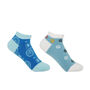 Peace Blue And Organic Paisley Blue Women's Trainer Socks, thumbnail 1 of 7