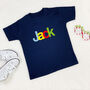 Personalised Multicoloured Kids T Shirt, thumbnail 1 of 5