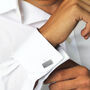 Oblong Hinged Silver Cufflinks, thumbnail 1 of 4
