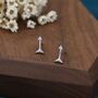 Sterling Silver Tiny Arrow Cz Stud Earrings, thumbnail 5 of 12