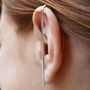 Silver Bar Ear Cuff Stud Earring, thumbnail 3 of 6