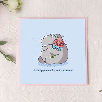 Cute Hippo Miss You Card, 10 of 10