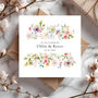 Personalised Wedding Card: Pansy Floral Design, thumbnail 1 of 5