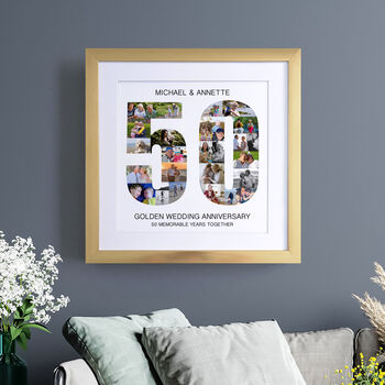 Personalised Golden Wedding Anniversary Photo Collage, 2 of 9