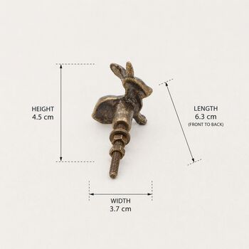 Antique Brass Woodland Hare Cabinet Knob, 6 of 7