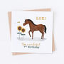 Personalised Horse And Sunflowers Birthday Card, thumbnail 2 of 2