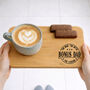Bonus Dad, Step Dad Wooden Tea/Beer And Biscuit Snack Board, thumbnail 3 of 5