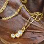 Topaz Triple Stone November Birthstone Gold Necklace, thumbnail 1 of 4