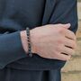 Men's Garnet And Lava Bead January Birthstone Bracelet, thumbnail 5 of 9