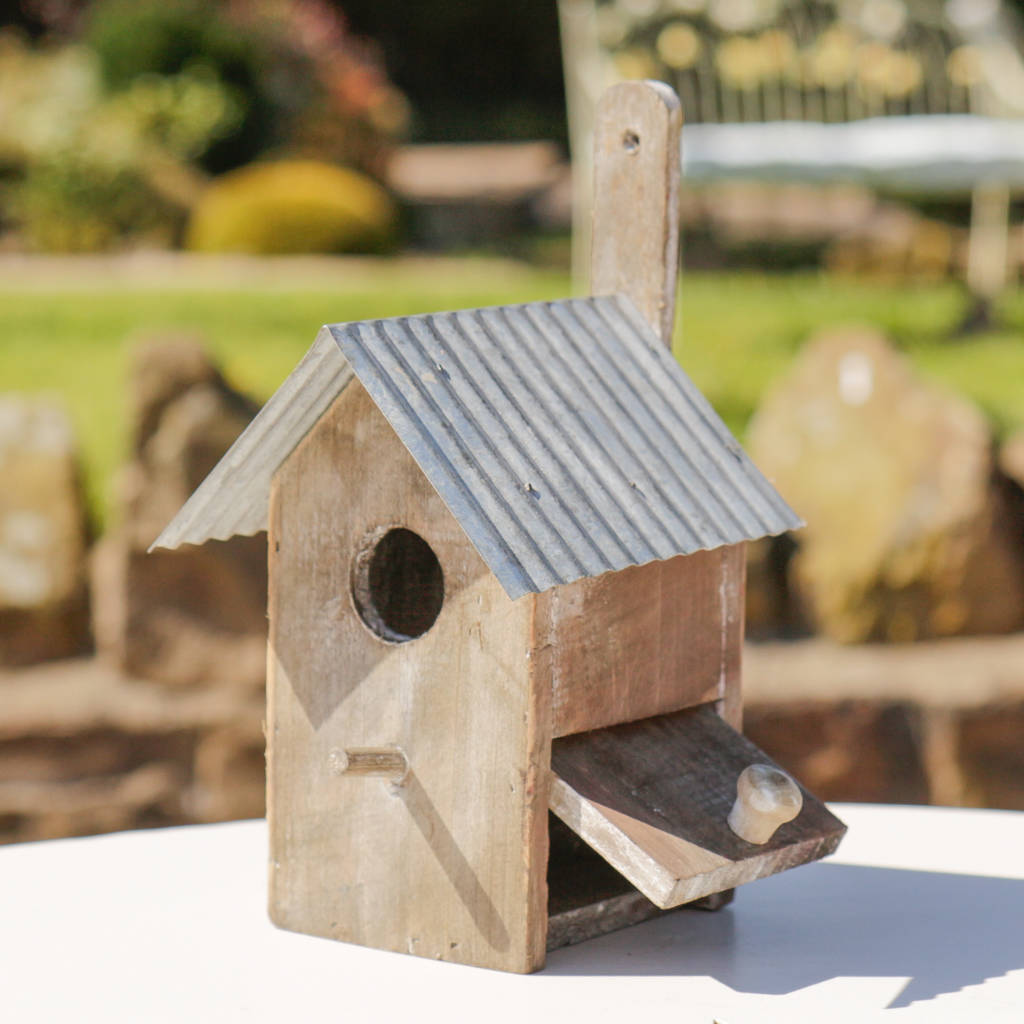grandad's traditional wooden zinc roof bird house by dibor
