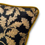 Luxury Velvet Cushion With Piping Autumn Graphite And Gold, thumbnail 3 of 7