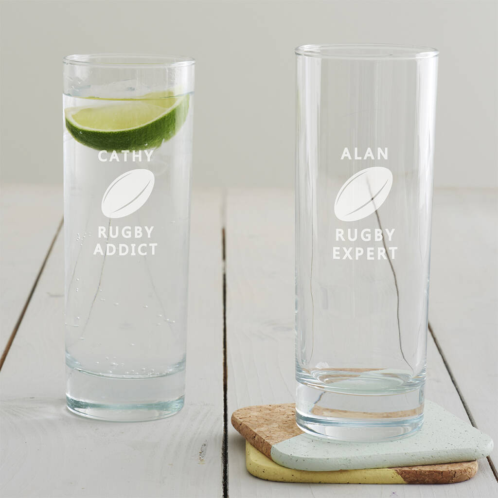 Personalised Rugby Glass By Becky Broome