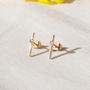 Modern Gold Studs With Gem Stone, thumbnail 1 of 8