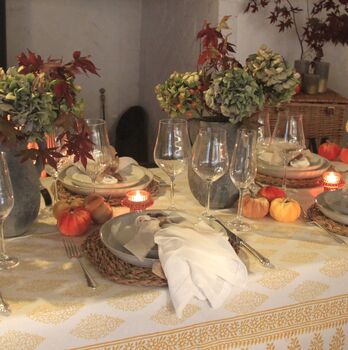 Yellow Floral Tablecloth, 2 of 7