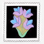 Hand Iced Larkspur July Birth Flower Letterbox Biscuit, thumbnail 1 of 5